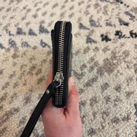 Tumi Zip Around Wristlet Wallet Leather Black Small - Picture 8 of 10